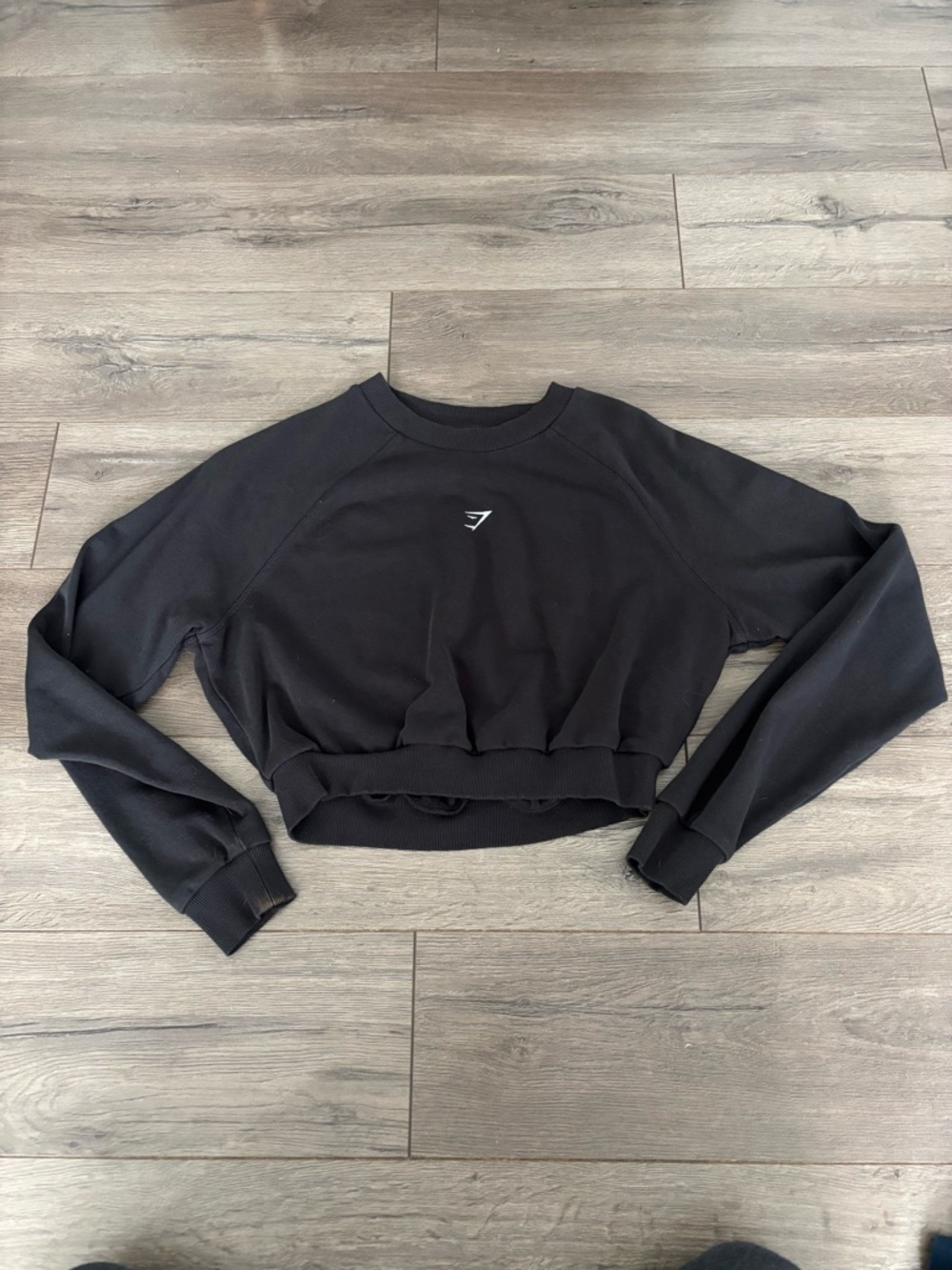 Gymshark Black Cropped Sweatshirt with Logo